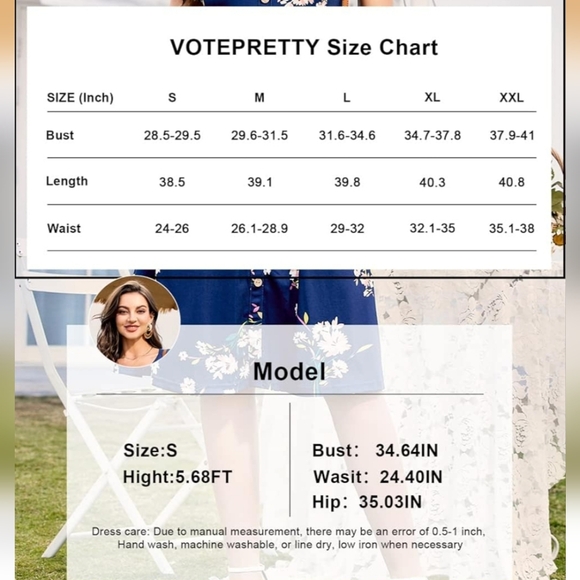 Button Floral Dress with Pockets, Large - Picture 7 of 7